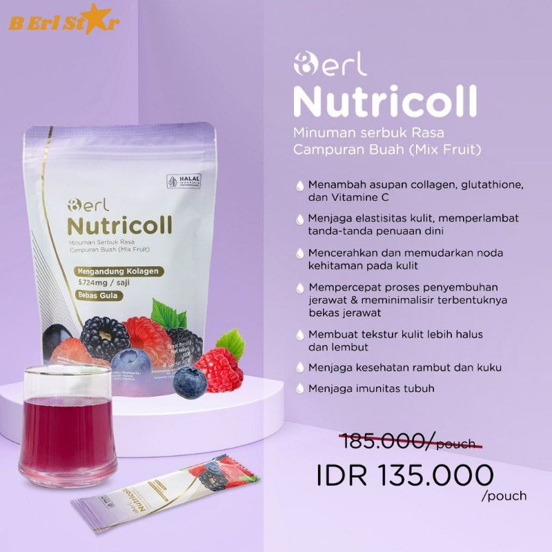 

NUTRICOLL KOLAGEN B ERL | MINUMAN SERBUK RASA CAMPURAN BUAH | B ERL | MINUMAN KESEHATAN