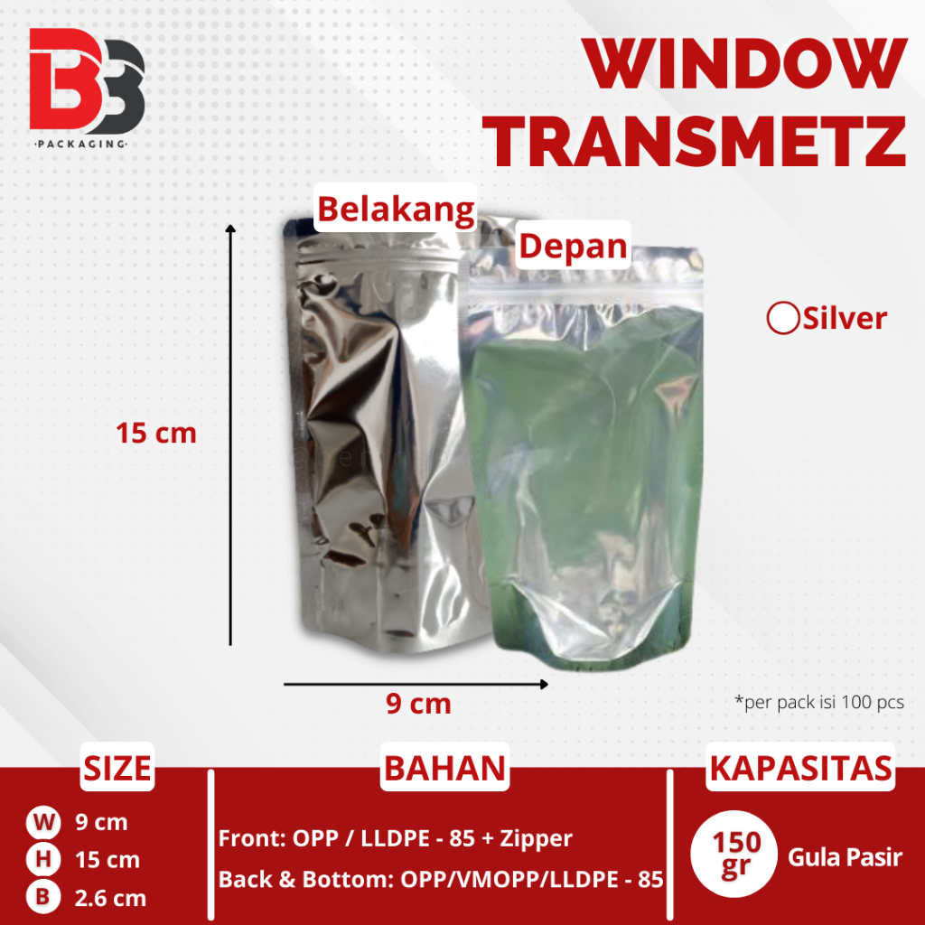 [100 pcs] Standing Pouch Kombinasi 9x15 13 x 20 14x23 18 x 29