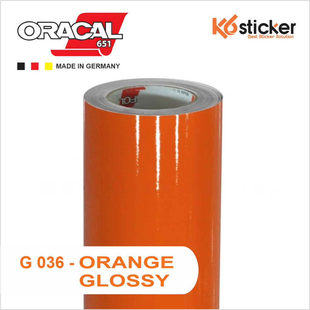 Stiker Oracal 651 Orange Glossy / Mengkilat orange 036 G036