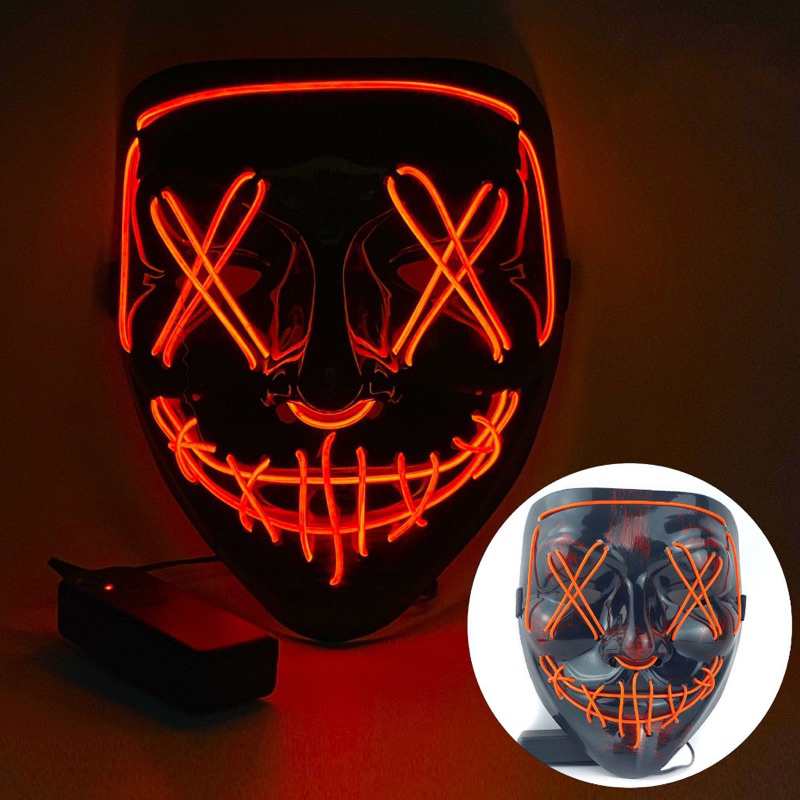 led topeng halloween seram/ face mask led halloween custom scary