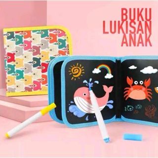 

S99 Buku Gambar Portable Ajaib Reusable Buku Tulis Anak Bisa Dihapus 14 Halaman FREE 12 SPIDOL + 1 TISSU