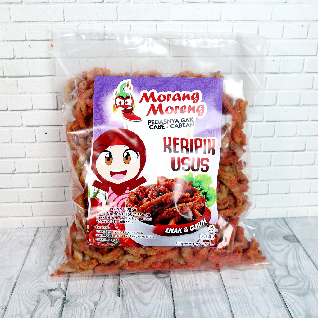 

Kripik Usus Pedas 500gr Morang Moreng / Keripik Usus Krispi Aneka Rasa Pouch