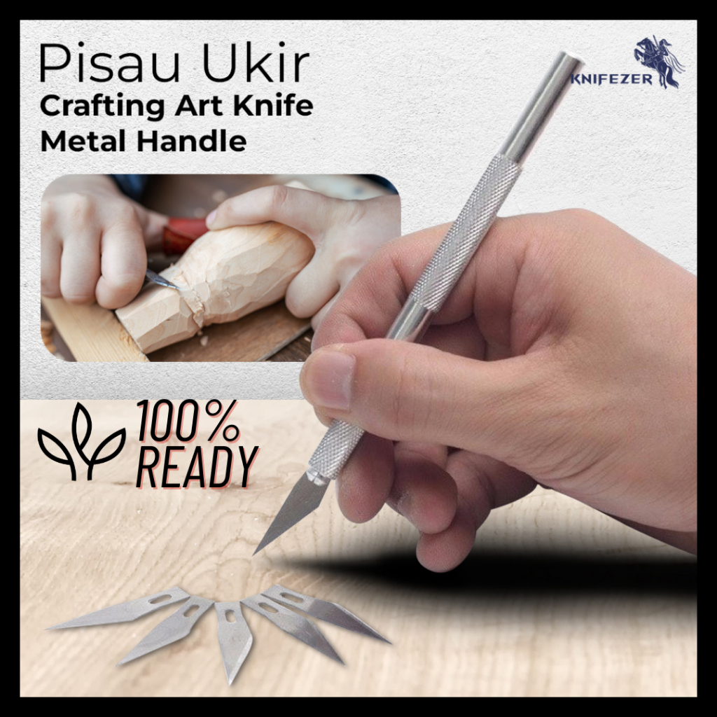 

Pisau Ukir Kayu Seni Pen Cutter / Metal Handle Hobby Craft Knife / Pisau Alat Ukir Seni - 4 Pcs Mata Pisau / Pen cutter 6pcs/set Hobby knife art pen knife (total 6pcs mata pisau) / 1pc hobby knife pisau ukir + 1 mata pisau / 5pcs Refill only pen cutter