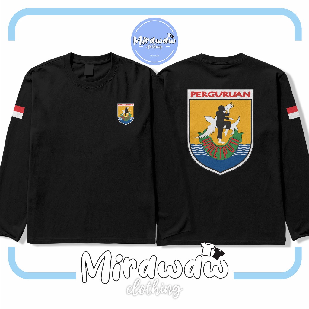 Kaos Silat Walet Puti Logo Lengan Panjang Baju Distro