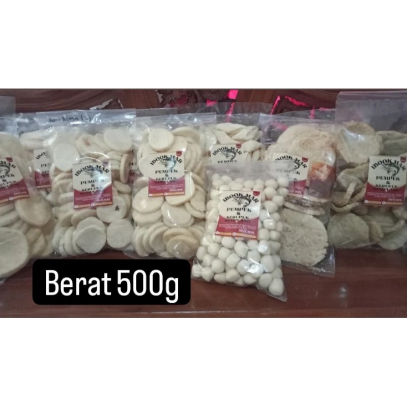 

kemplang/kerupuk khas Palembang (ikan tenggiri asli) berat bersih 500g