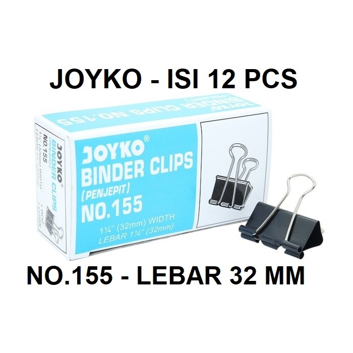 

JOYKO BINDER CLIP 155 Per PACK Klip Penjepit Kertas - MURAH KUAT AWET