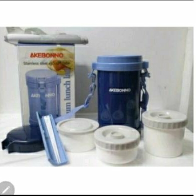 AKEBONNO Lunch Set Jar 3 Susun LA1200 Tempat Rantang Makanan 1.2 Liter