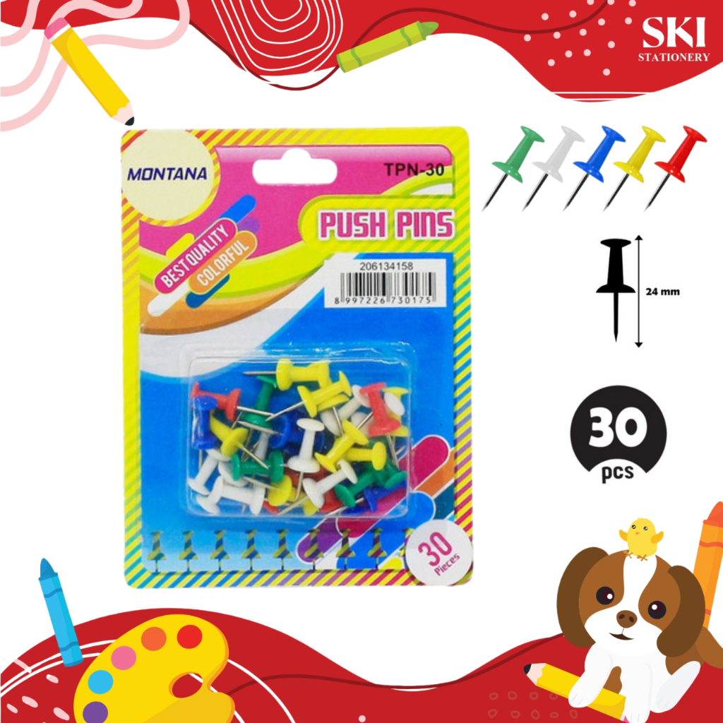 

Push Pin / Paku Pin / Paku Tindis / Jarum Tekan Warna Montana