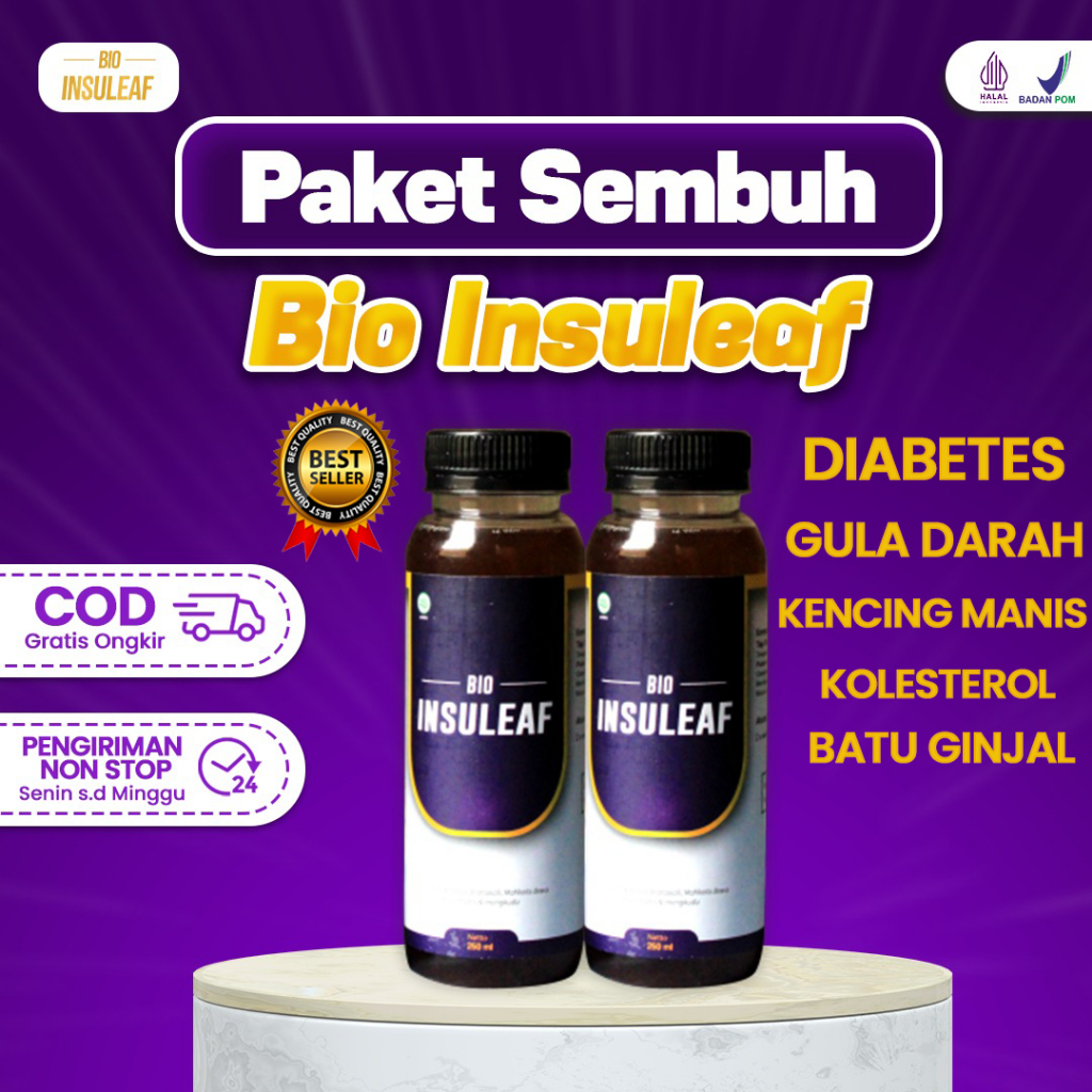 

Bio Insuleaf Paket 2 Botol Solusi Sembuhkan Diabetes Melitus Kencing Manis Turunkan Gula Darah Isi 250 Ml | Resmi BPOM |Halal MUI |Original