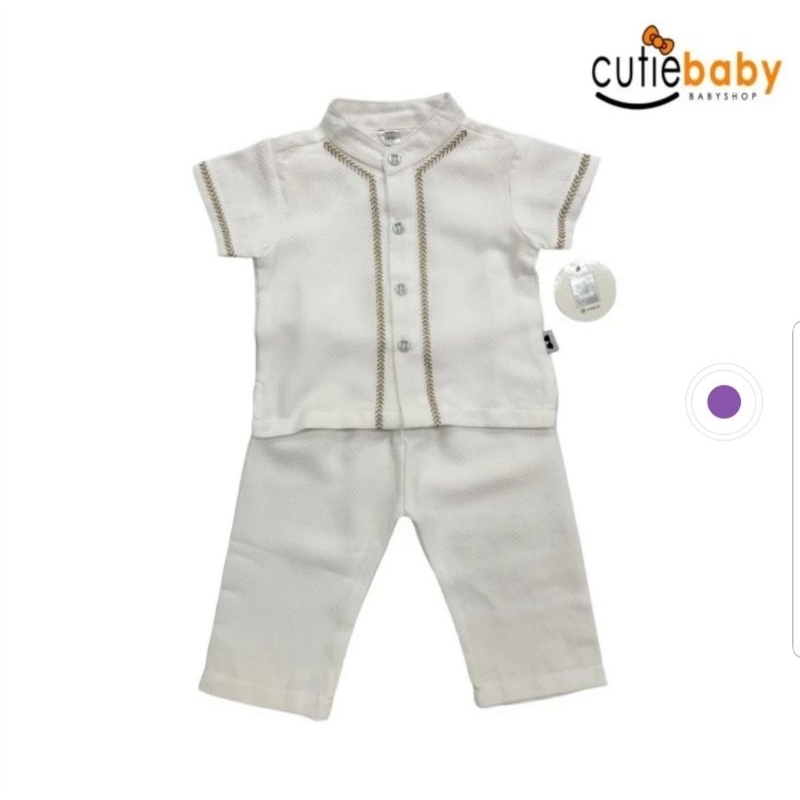 SETELAN BAJU KOKO ANAK PUTIH POLOS LEHMAN PREMIUM TANPA PECI