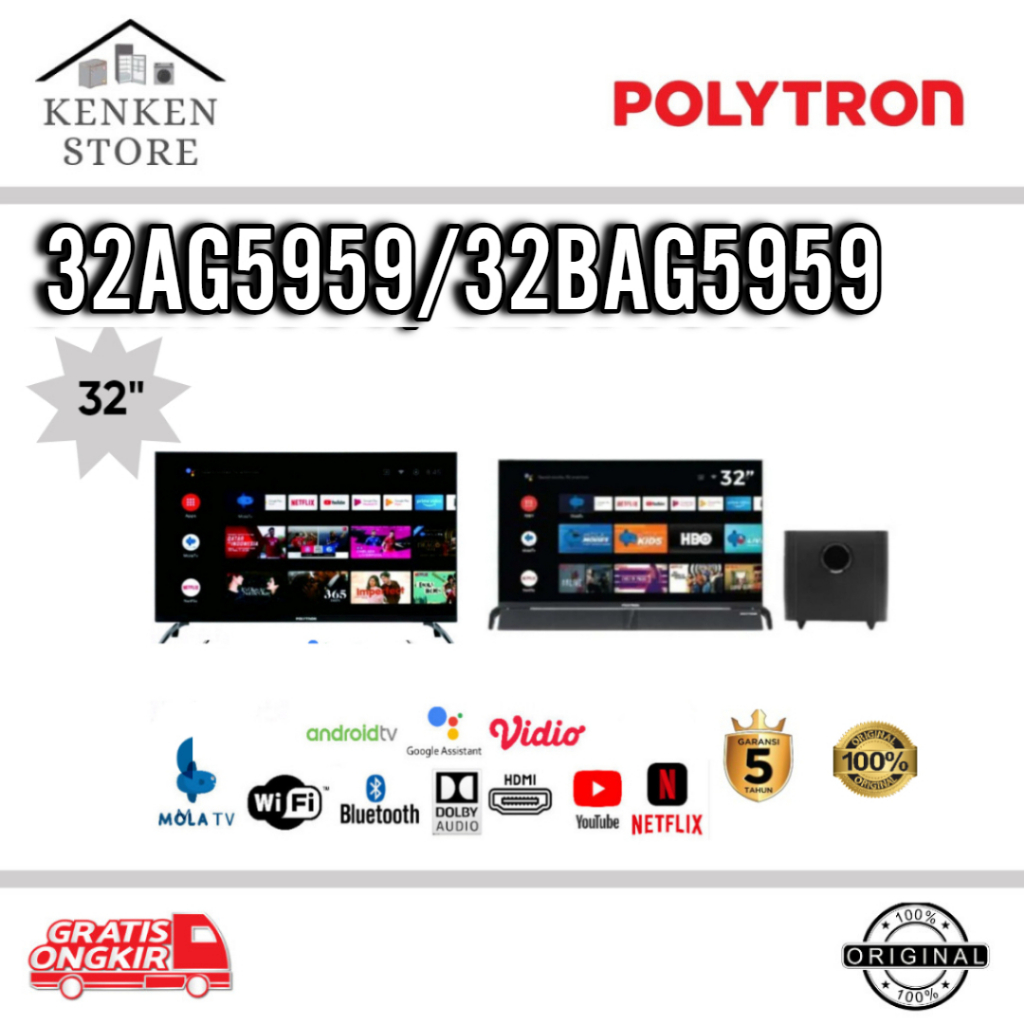 TV LED ANDROID POLYTRON 32AG5959/32RG9059 /32BAG5959 32INCH