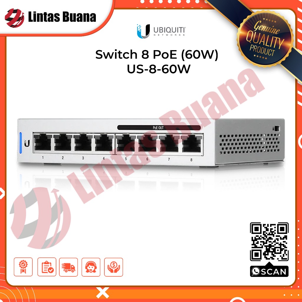 Ubiquiti US-8-60W Unifi Switch 8 Port POE 60W