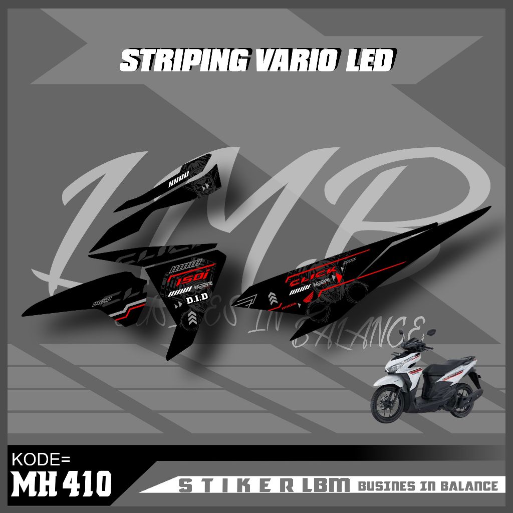 stiker striping VARIO LED 125 - stiker variasi vario new 125 led motif keren tengkorak variasi warna