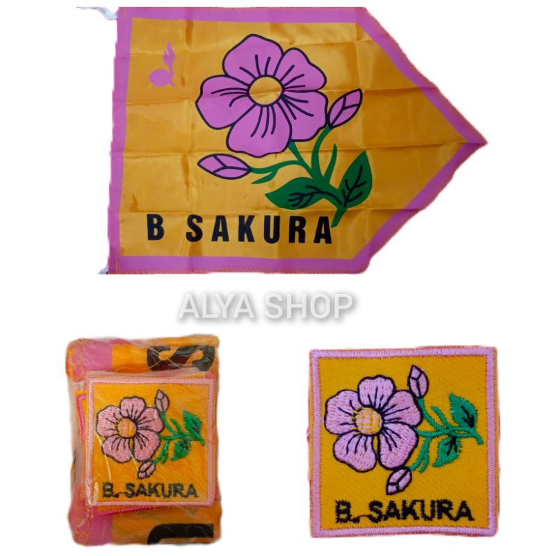 BET REGU SAKURA | Bet Tanda Regu Bunga | Tanda Regu Bordir Gambar Bunga | Badge Pramuka
