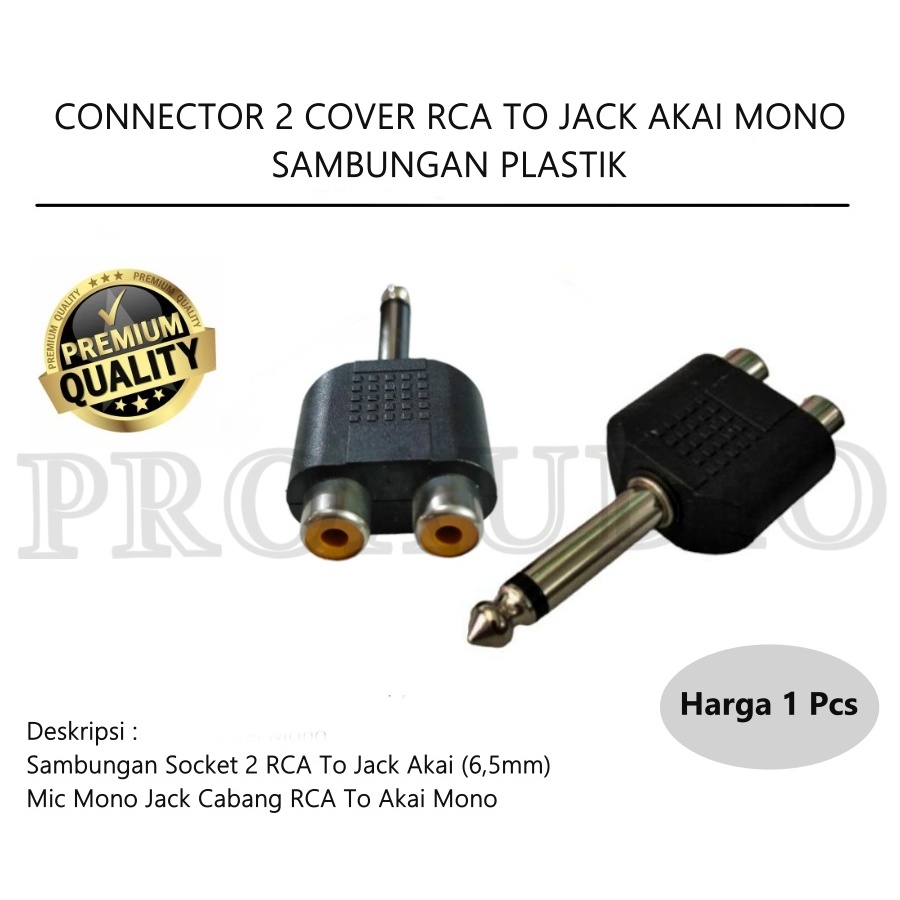 2 RCA - JACK AKAI MONO COVER 2 CONVERTER RCA FEMALE TO JACK AKAI MONO RCA COVER TO JACK AKAI MONO