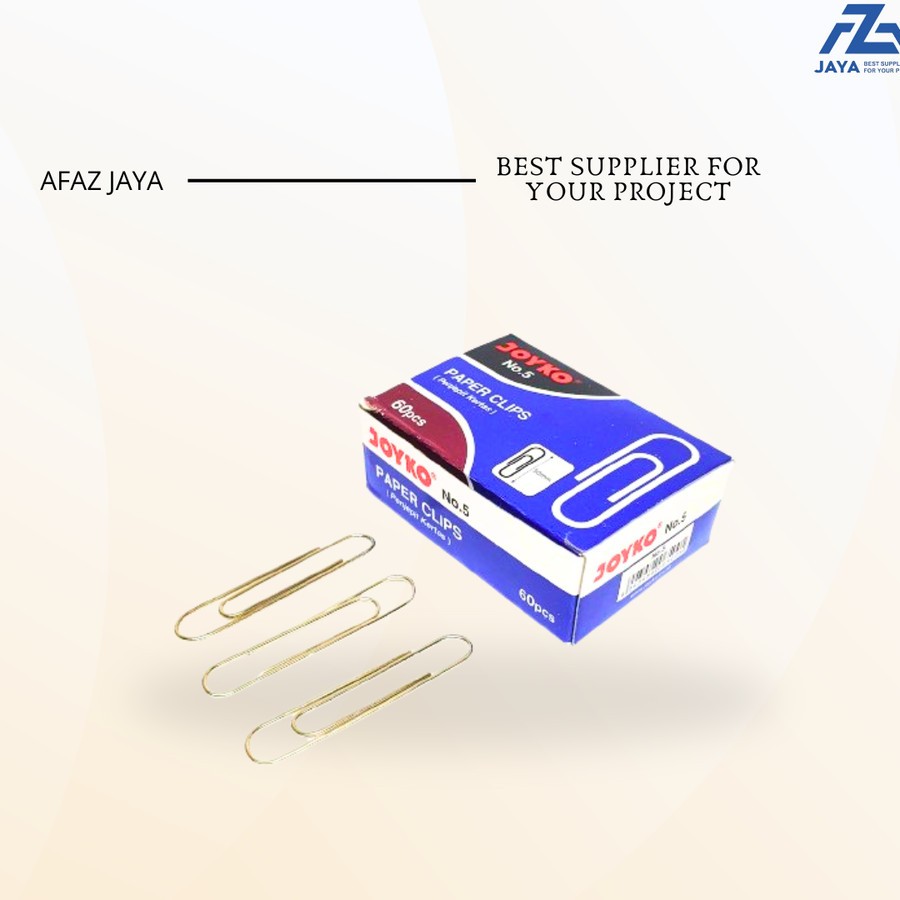 

PAPER CLIPS JOYKO NO.5 PENJEPIT KERTAS JUMBO ISI 10 BOX KLIP KERTAS