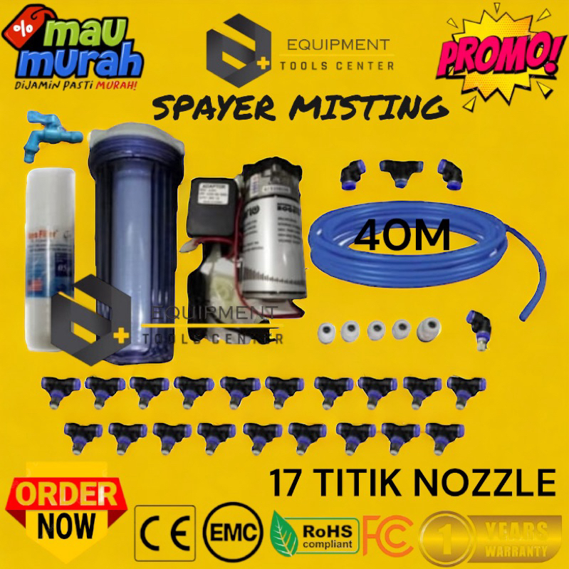 Mesin Embun Kabut Walet 17 Titik Nozzle Spayer Misting Kabut Walet