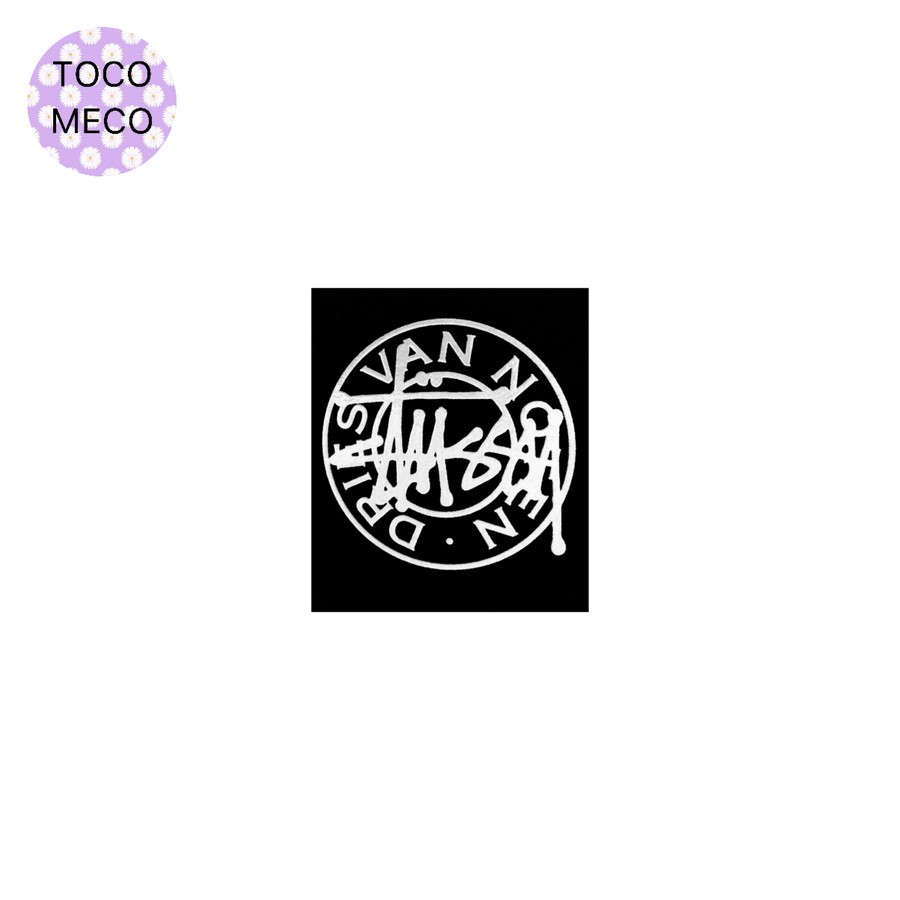 

sticker Dries Van Noten x Stussy black logo brand streetwear designer