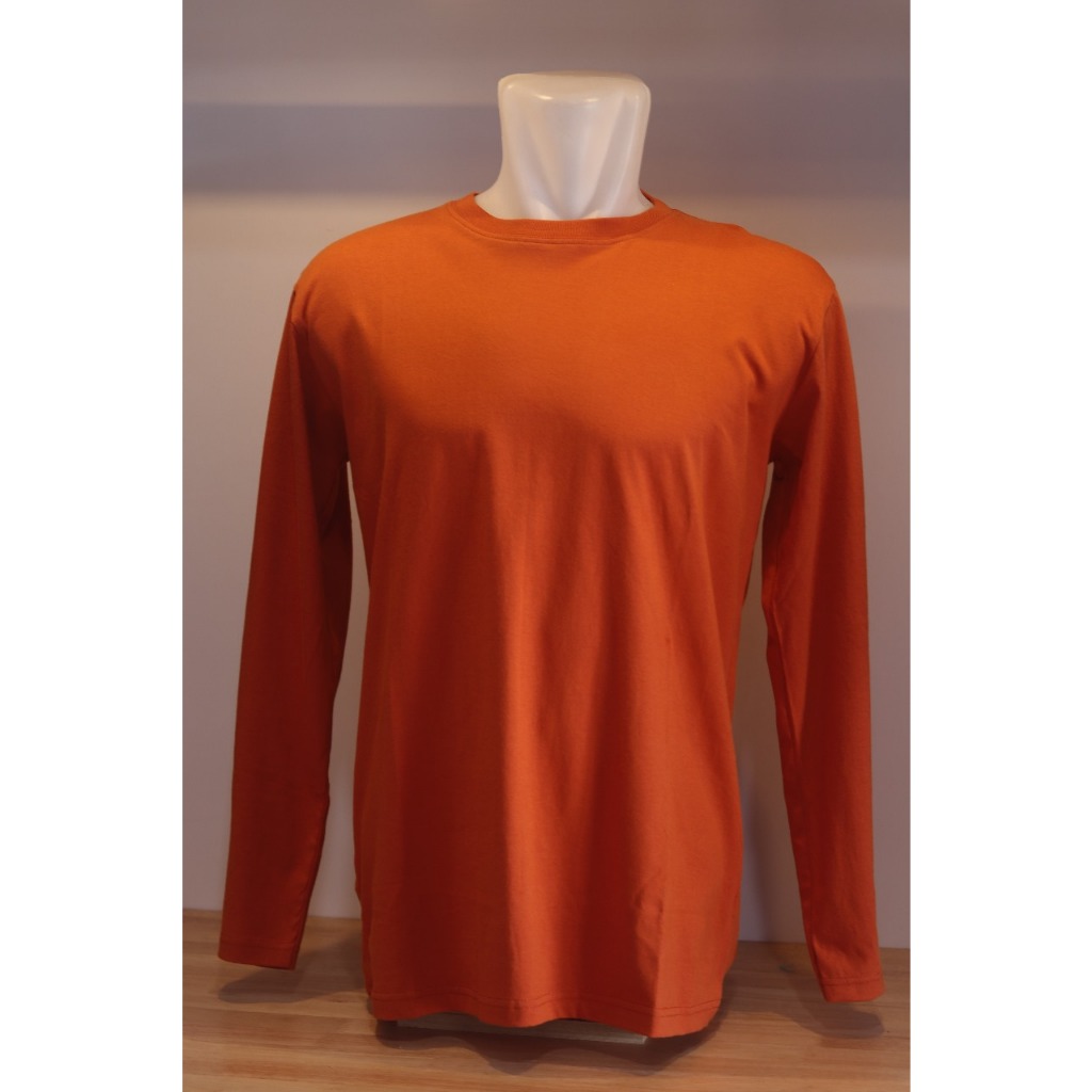 Kaos Premium Lengan Panjang Orange Bata