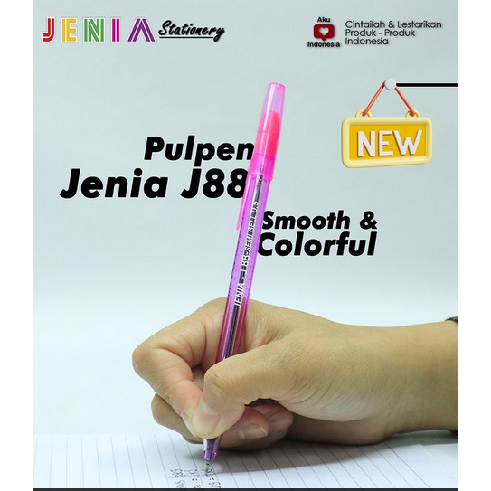 

Pulpen JENIA J88 COLORFULL Pak isi 12pcs/Pen Semi Gel 0.5mm J88 Hitam PAK isi 12pcs/Pena JENIA J88