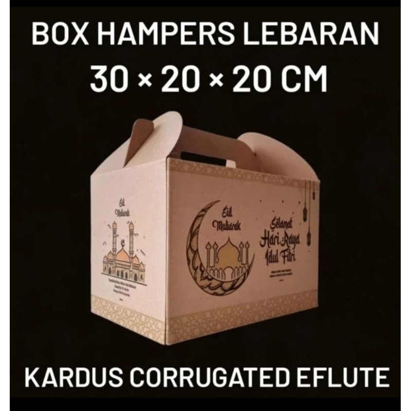 

(MIN ORDER 5 PCS) BOX HAMPERS PARCEL LEBARAN 30x20x20 / GABLE BOX IDUL FITRI / DUS SEMBAKO