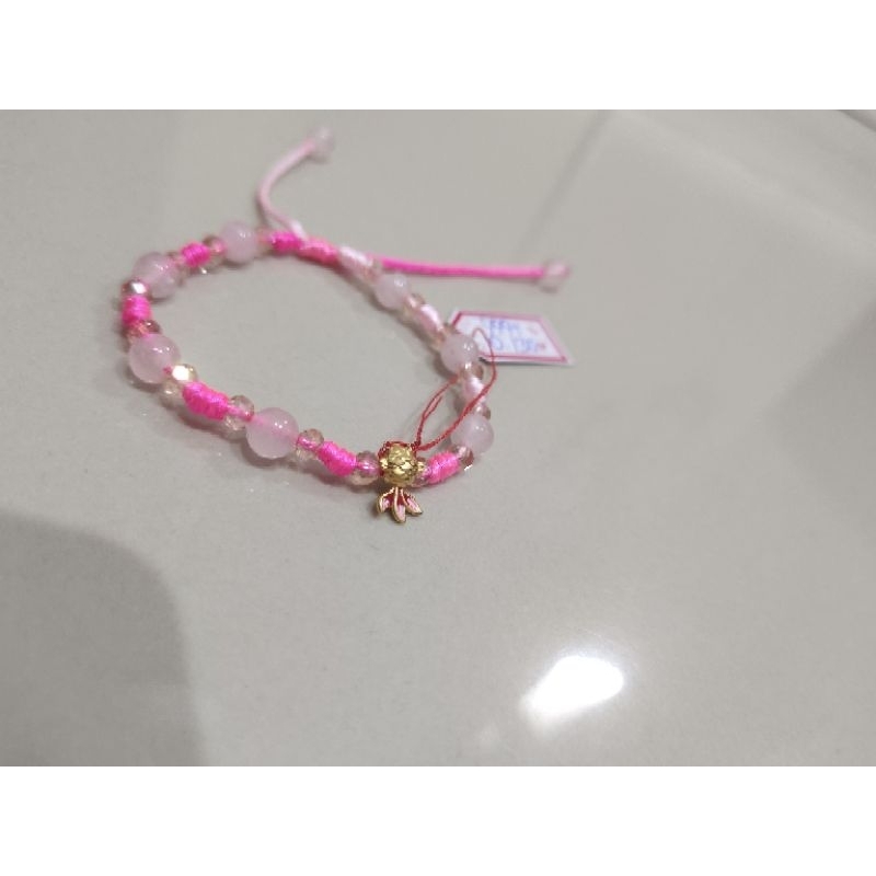 Gelang tangan tali,giok,charm emas baby koi emas 24k