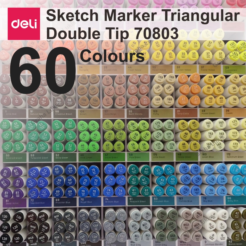 

Deli Sketch Marker Triangular Doule Tib Alcohol Based Ink 70803 - Satuan