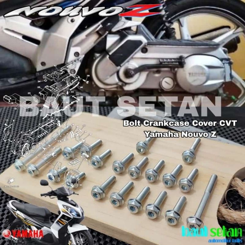 Baut dua kunci Blok Cvt Motor Yamaha Nouvo Z