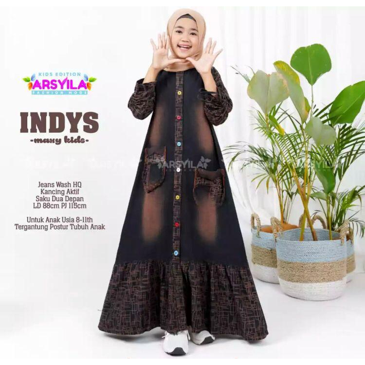 Indys Kids Maxy Gamis anak mewah - Gamis anak premium - Baju anak lebaran - Gamis Anak - Lepis Anak 