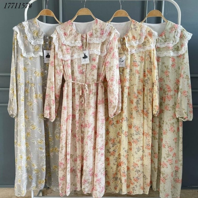 Long Tunik/Dress Renda Burklat BKK Bangkok Ceruty Flow Import 1771157 PREMIUM