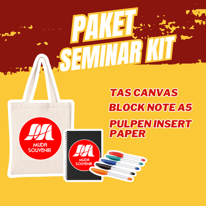 

Paket Seminar Kit Tas Goodiebag Canvas Kanvas Blocknote A5 Pulpen Custom | Tas Canvas Custom Block Note A5 Custom Pulpen Promosi