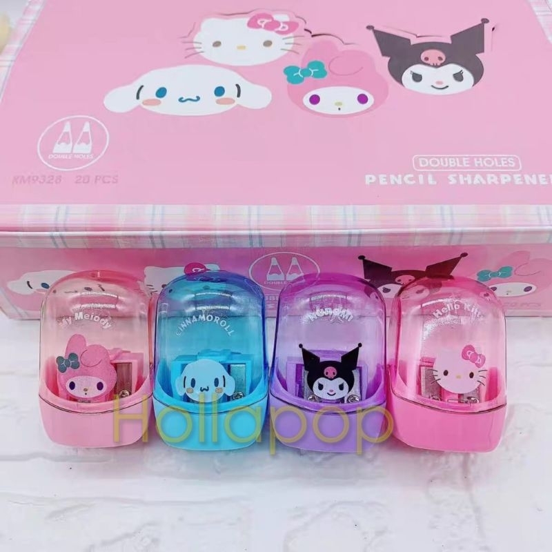 

HOP Serutan rautan pensil OVAL 2 lubang Kuromi Melody Cinnamoroll Hello Kitty