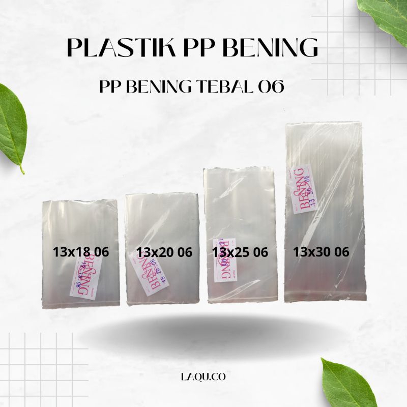 Plastik PP Bening 06 Ukuran 13x18 13x20 13x25 13x30 Plastik Makanan kantong plastik pp bening kemasa