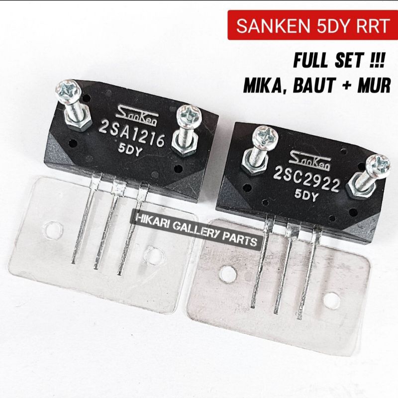 [FULL SET] TR Final SANKEN 5DY A1216 C2922 RRT MURAH (MIKA BAUT + MUR) / Transistor Sanken 2SA1216 2