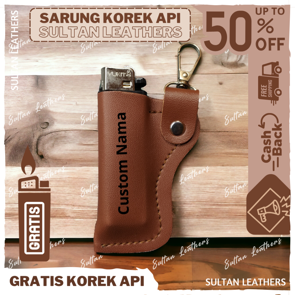 Korek Api Gas Besar Custom Nama Permanen / Sarung Korek Api Gas Besar Gratis Nama Premium