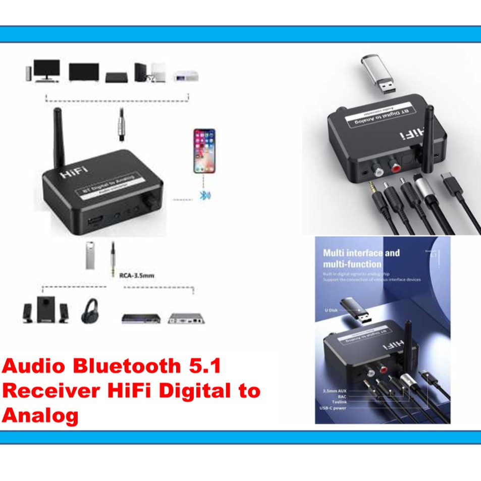 Buruan beli Audio Bluetooth 51 Receiver HiFi Digital to Analog VAORLO DAC  BLSB35 q Murah