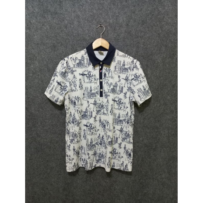 vintage castelbajac fullprint polo shirt