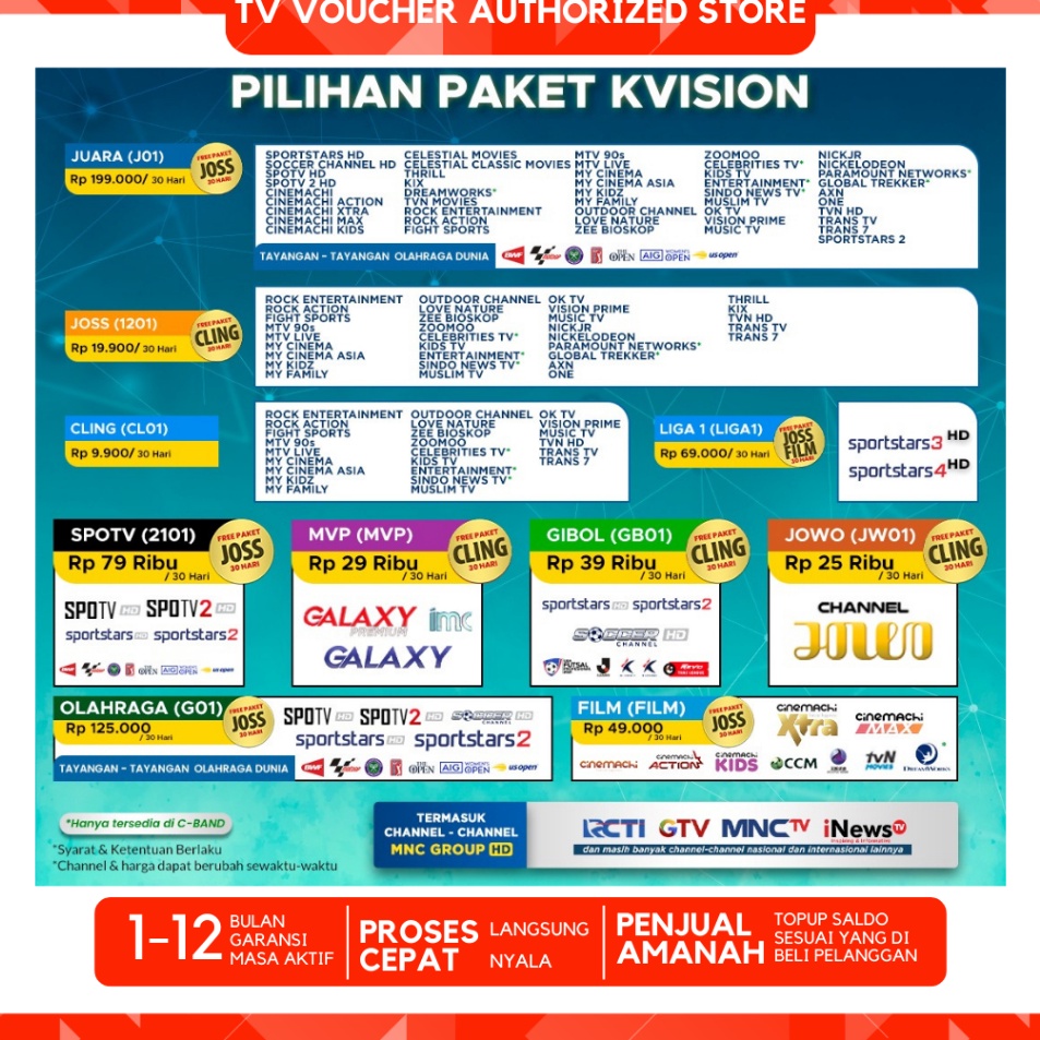 cc PAKET KVISION Kvision GIBOL SPOTV FILM OLAHRAGA JUARA 3 HR n Promo
