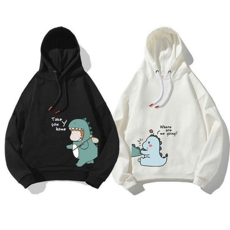hoodie couple pasangan Dino 2024 bahan plece tebal
