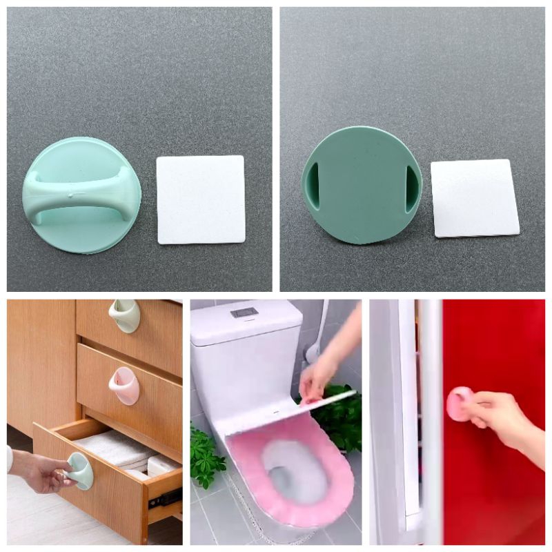 Handle Tarikan Pintu Plastik Serbaguna Laci Lemari Ganjalan Pintu dan Dinding