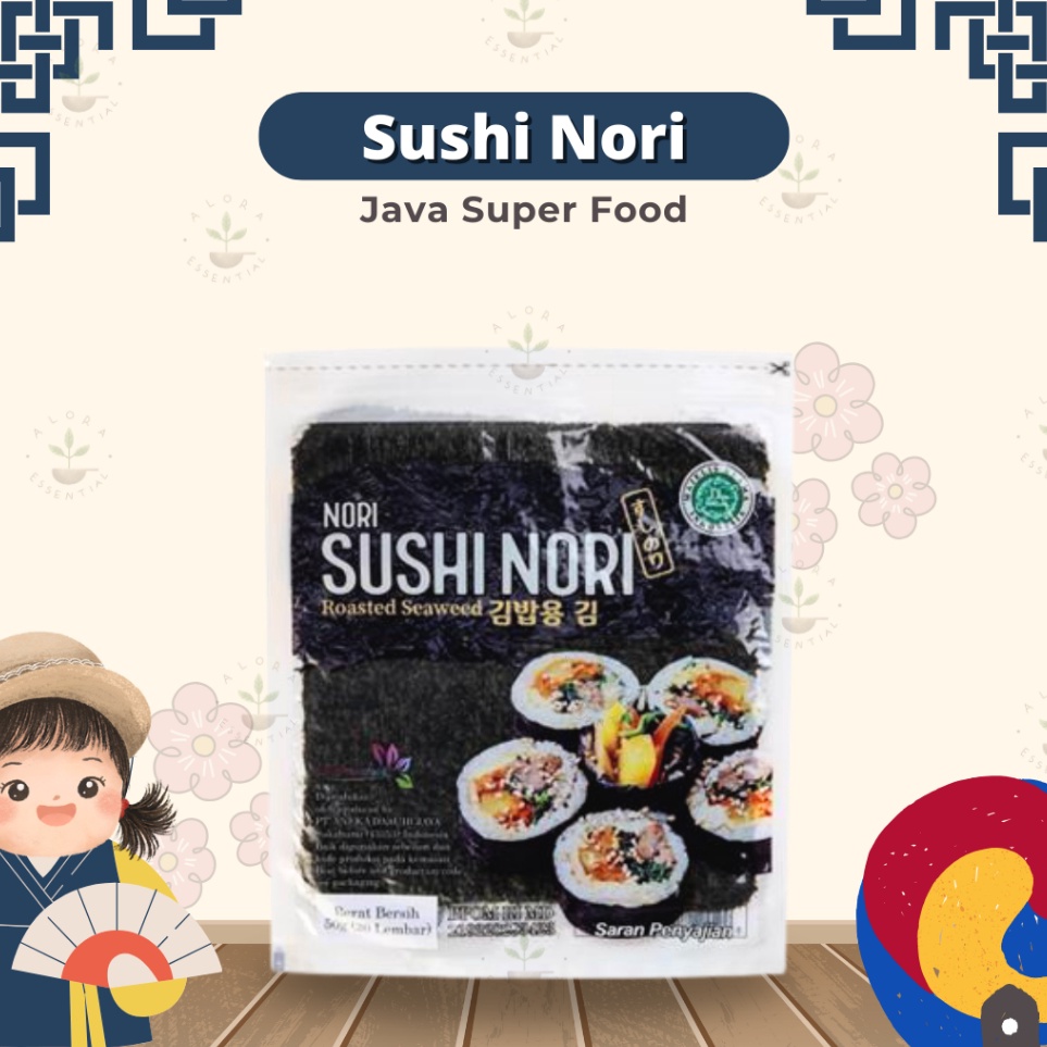 

Dijual JAVA Sushi Nori 1 Lembar Rumput Laut Kering 1 Lembar Halal Y69
