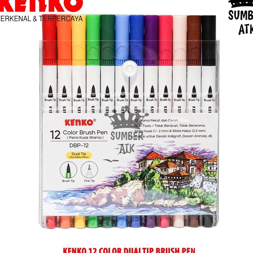 

FG2 Color Brush Pen Pena Kuas Warna KENKO DBP12 12 Warna Color