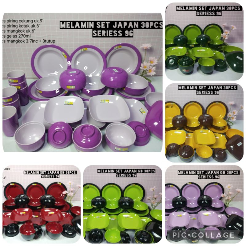 Melamin Set 30pcs Golden dragon/Set Piring makan melamin