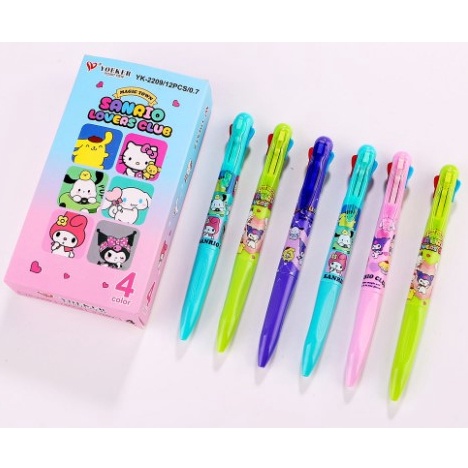 

KP8 12pc Bolpen Pulpen Pen 4 Warna Kuromi Melody Sanrio Fancy