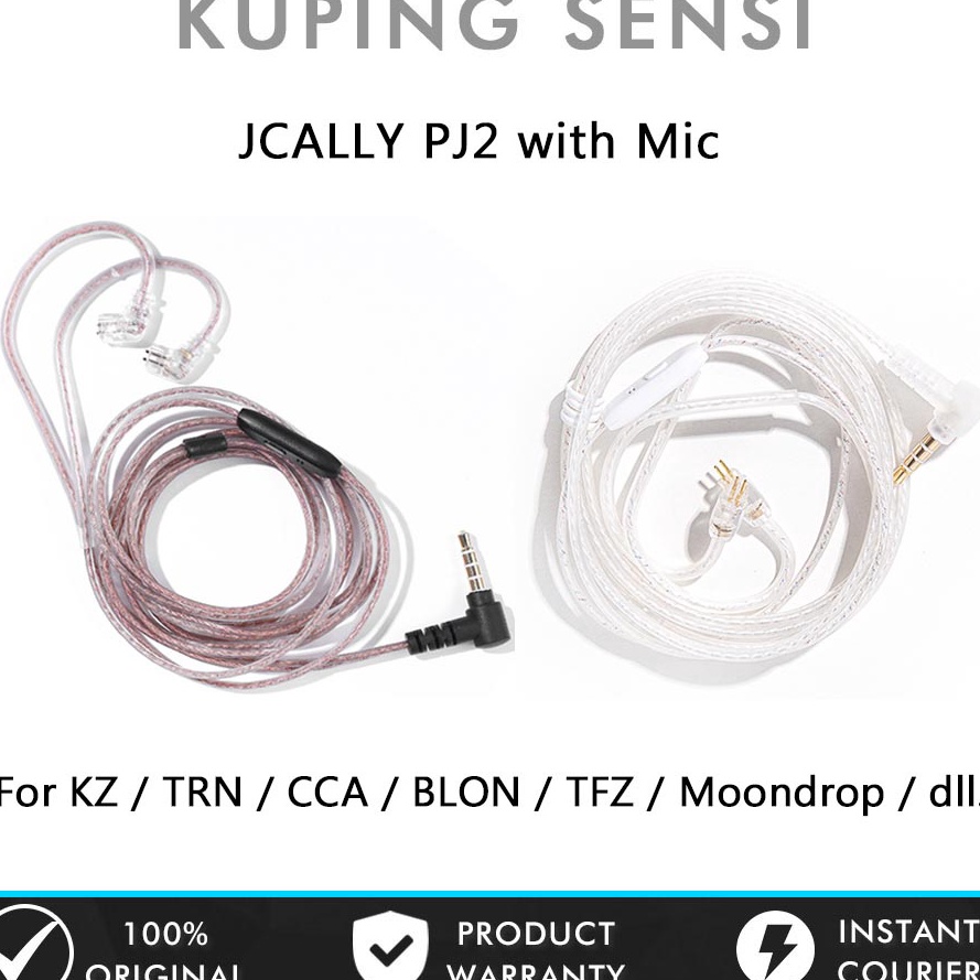 cg Kabel KZ Jcally PJ2 Silver Cable with Mic Kabel KZ CCA ZS3 ZS5 ZSA ZSN PRO ZST ZSX ZS1 PRO ZST PR