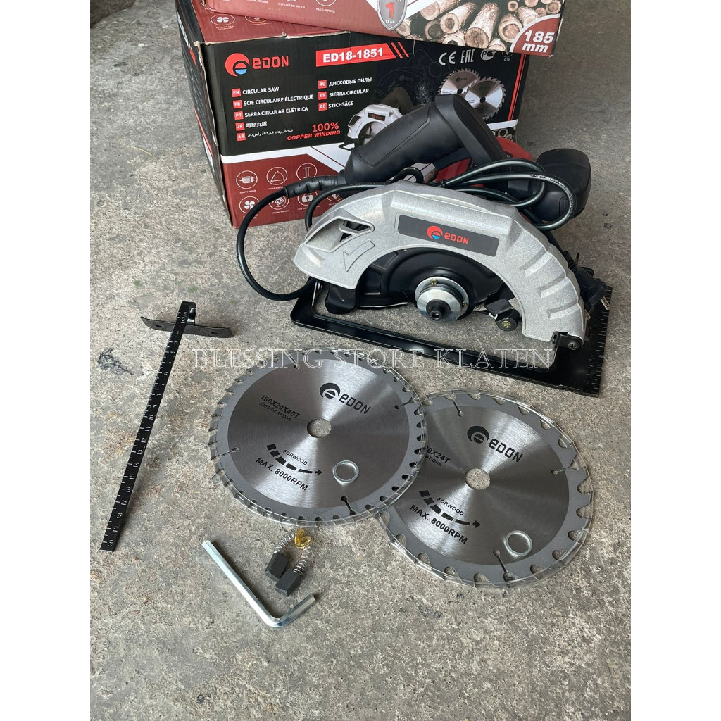 MESIN GERGAJI CIRCULAR SAW EDON ED18-1851 / GERGAJI POTONG KAYU 7 INCH EDON