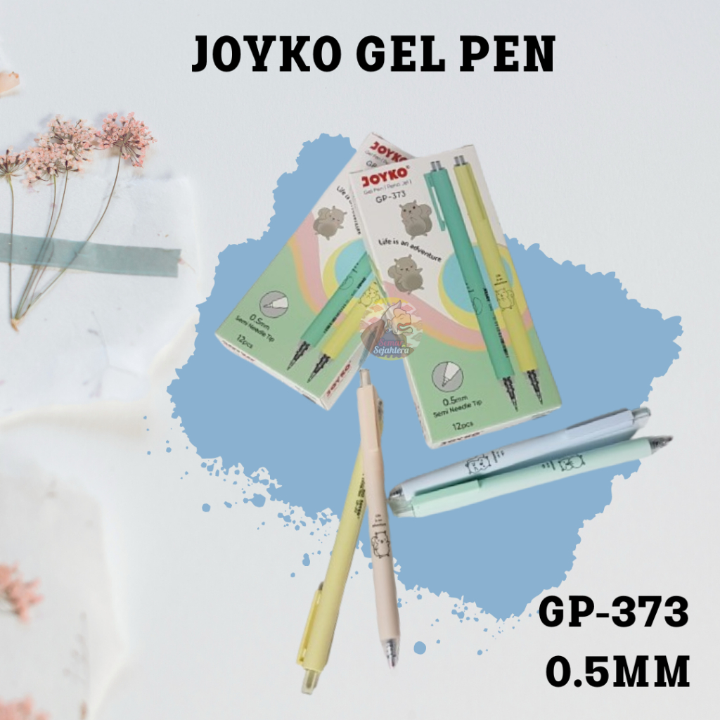 

[PCS] BOLPEN / PULPEN JOYKO GEL PEN GP-373 0.5MM WARNA PASTEL TINTA HITAM