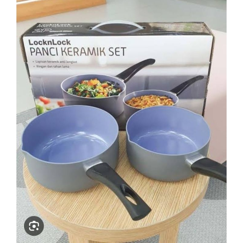lock n lock frying pan/ wajan penggorengan anti lengket serbaguna 2pcs