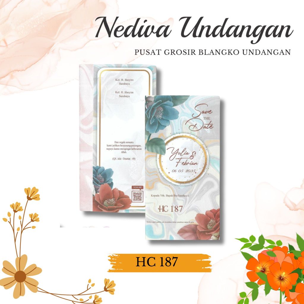 (FREE ALBUM) Blangko Undangan HC 187 Harga Murah FREE FILE SETTING