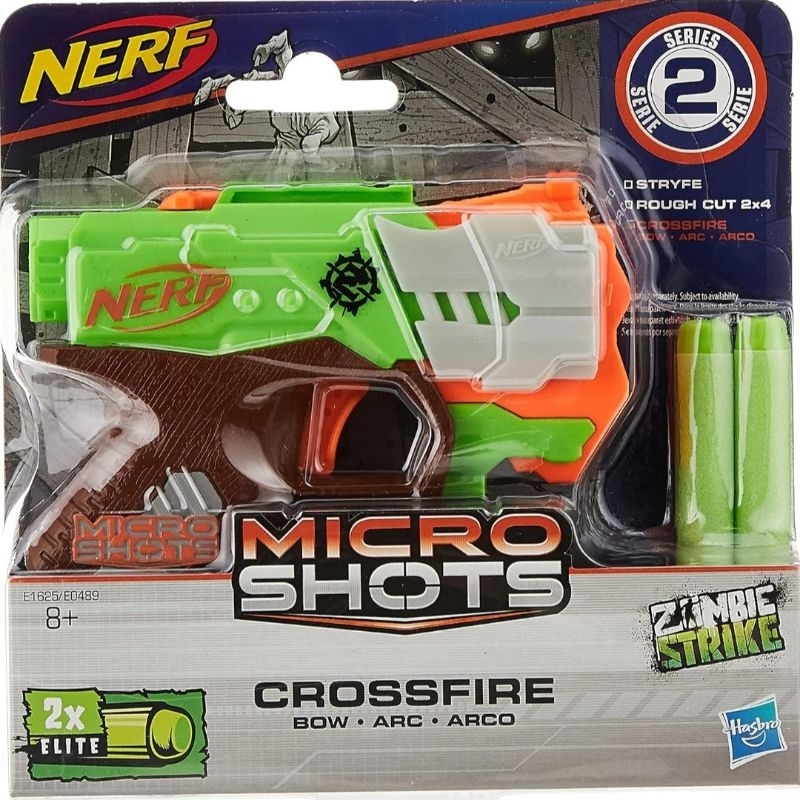 NERF MICROSHOTS CROSSFIRE BOW ARC ZOMBIE STRIKE MAINAN TEMBAK ANAK ORI